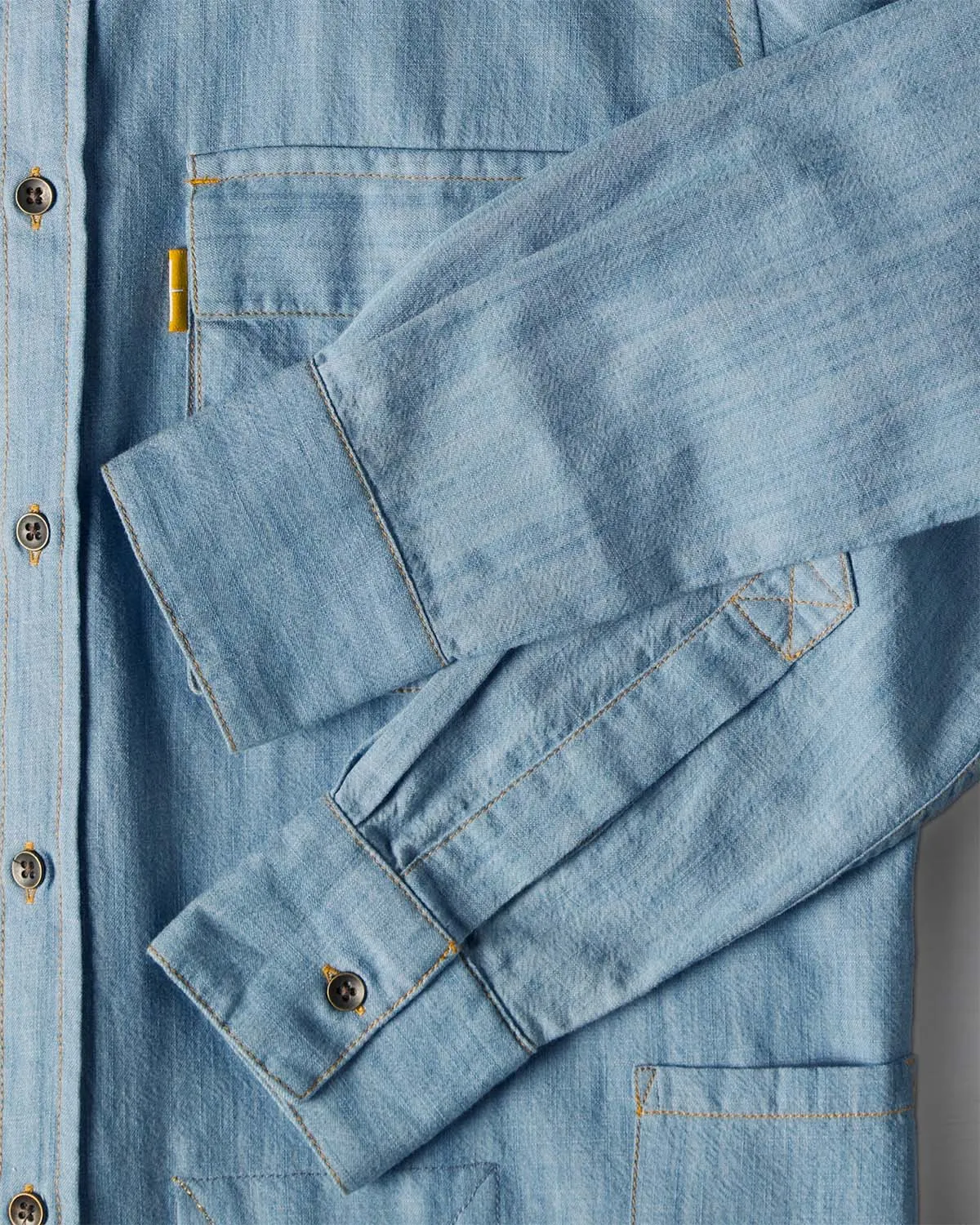 The Double Flapper Full Sleeve Shirt - Light Blue
