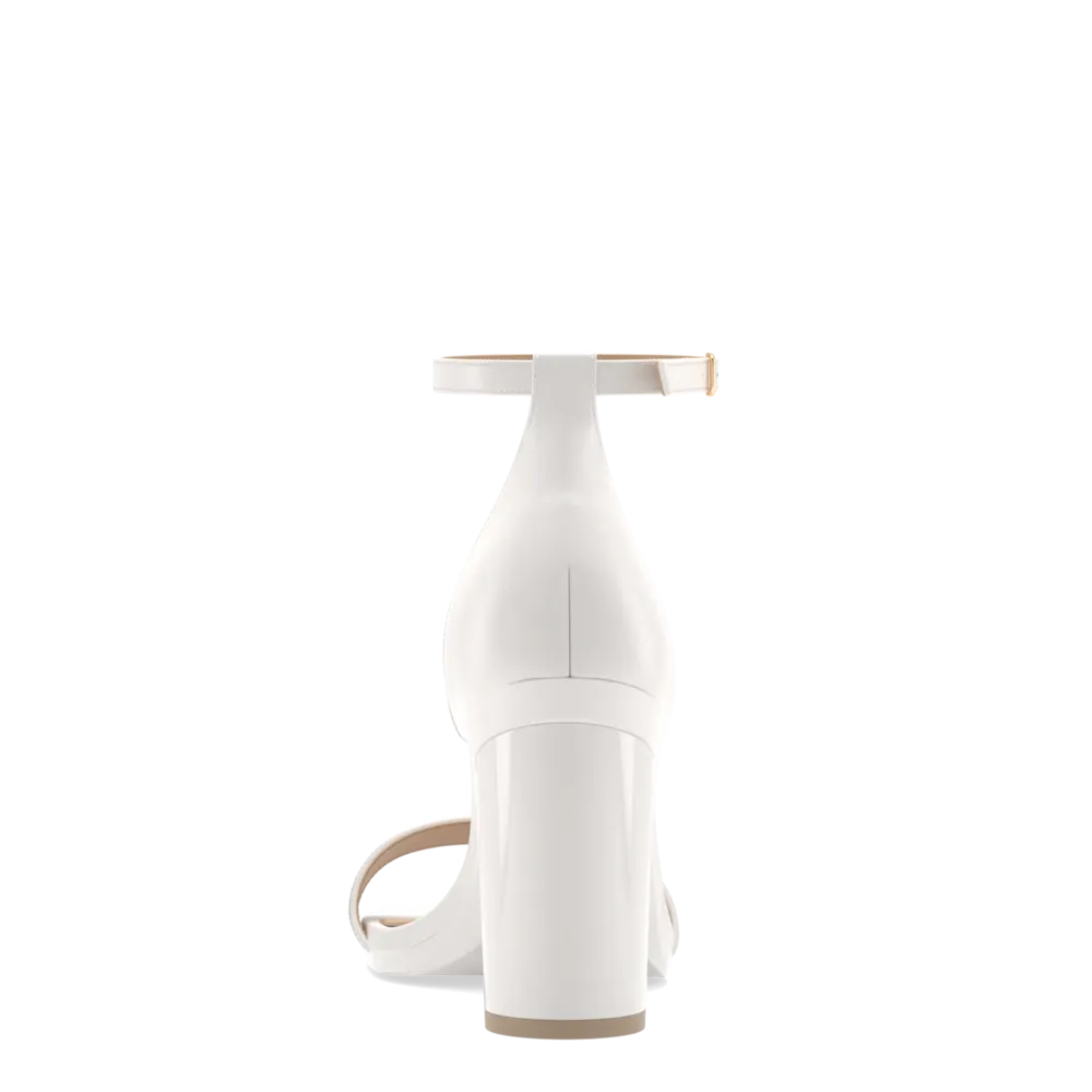 The Pashionista - White Leather   Block Heel Kit 4 White
