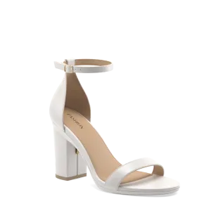 The Pashionista - White Leather   Block Heel Kit 4 White