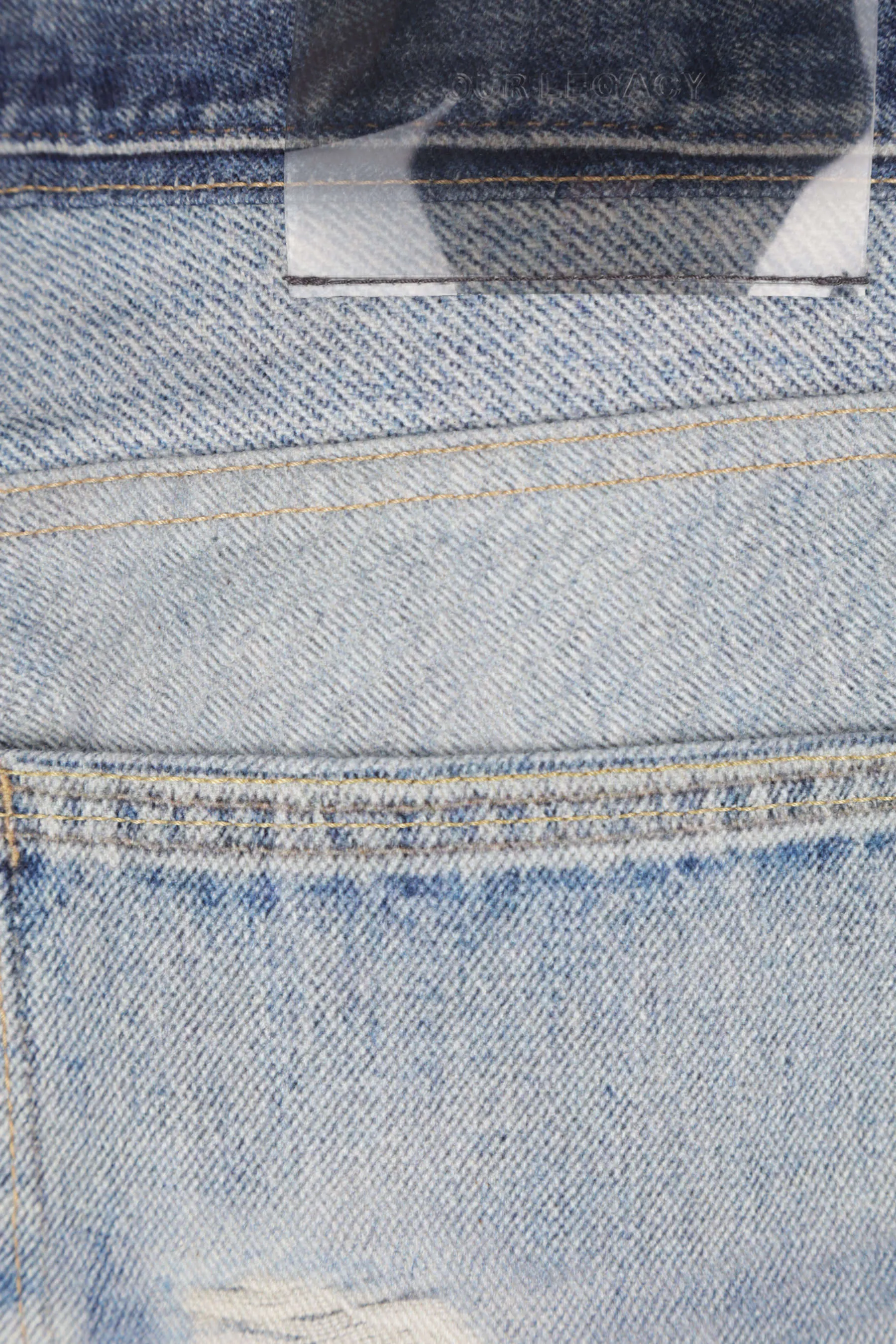 trompe l'oeil print denim oversize jeans