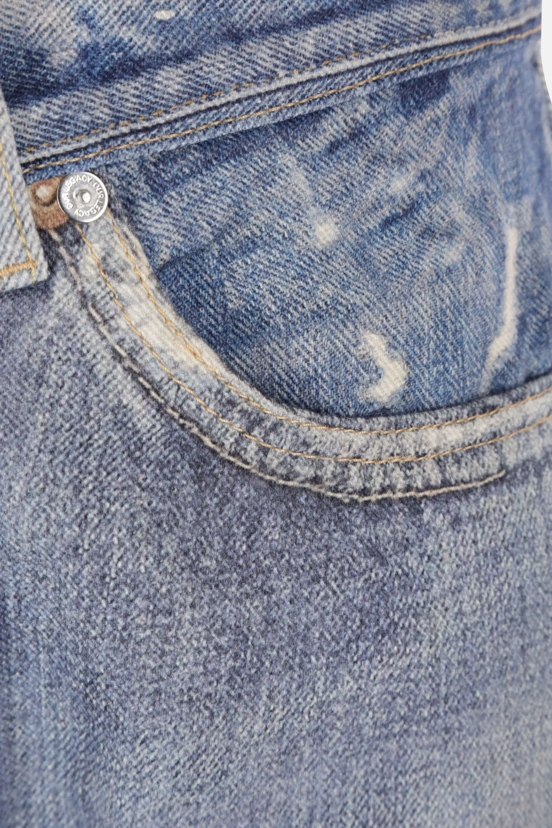 trompe l'oeil print denim oversize jeans