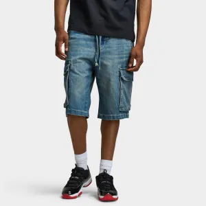 True Religion Big T Vinny Medium Wash Cargo Shorts / Blue Legend