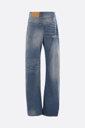 twist wide leg jeans in denim