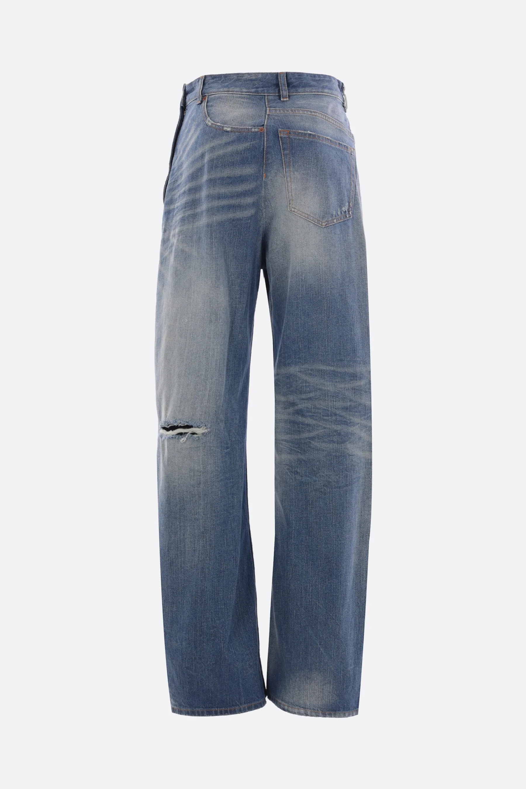 twist wide leg jeans in denim