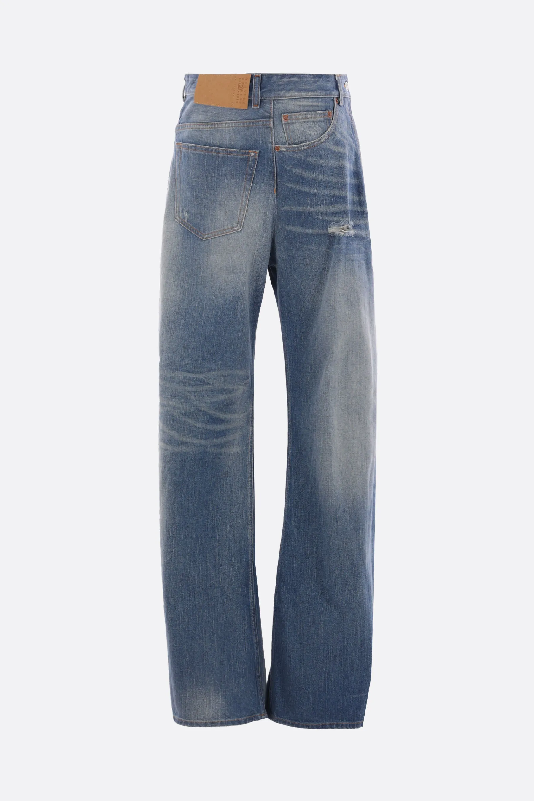 twist wide leg jeans in denim