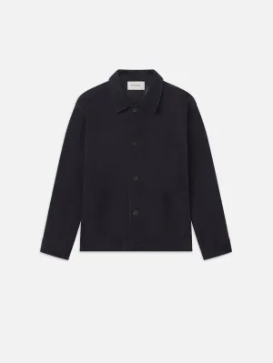Unlined Suede Chore Coat -- Dark Navy