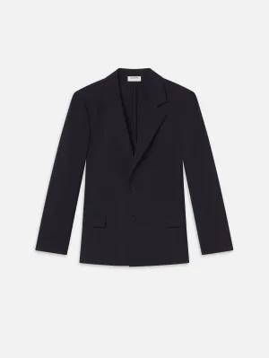 Unlined Wool Blazer -- Dark Navy