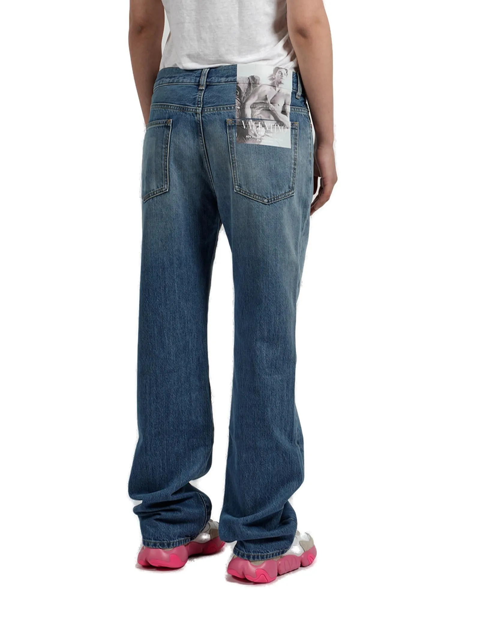 Valentino Button Detailed Straight Leg Jeans
