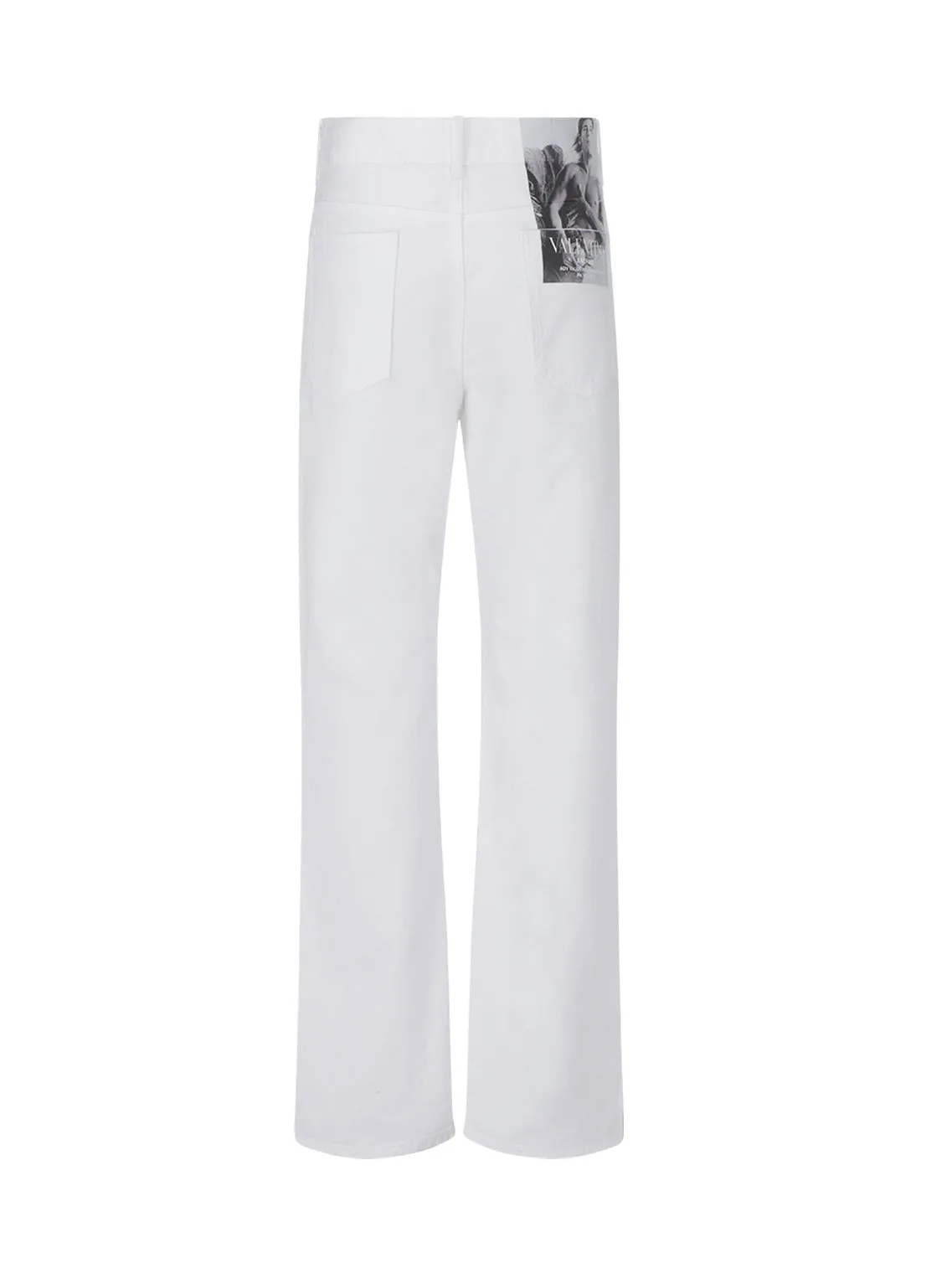 Valentino	Logo Printed Straight Leg Jeans