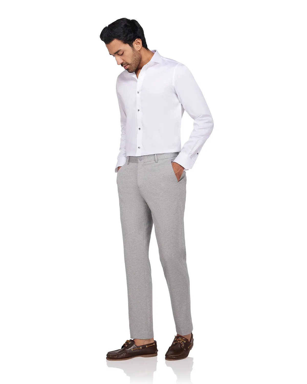 Versa Knit Stretch Dress Pants - Light Grey