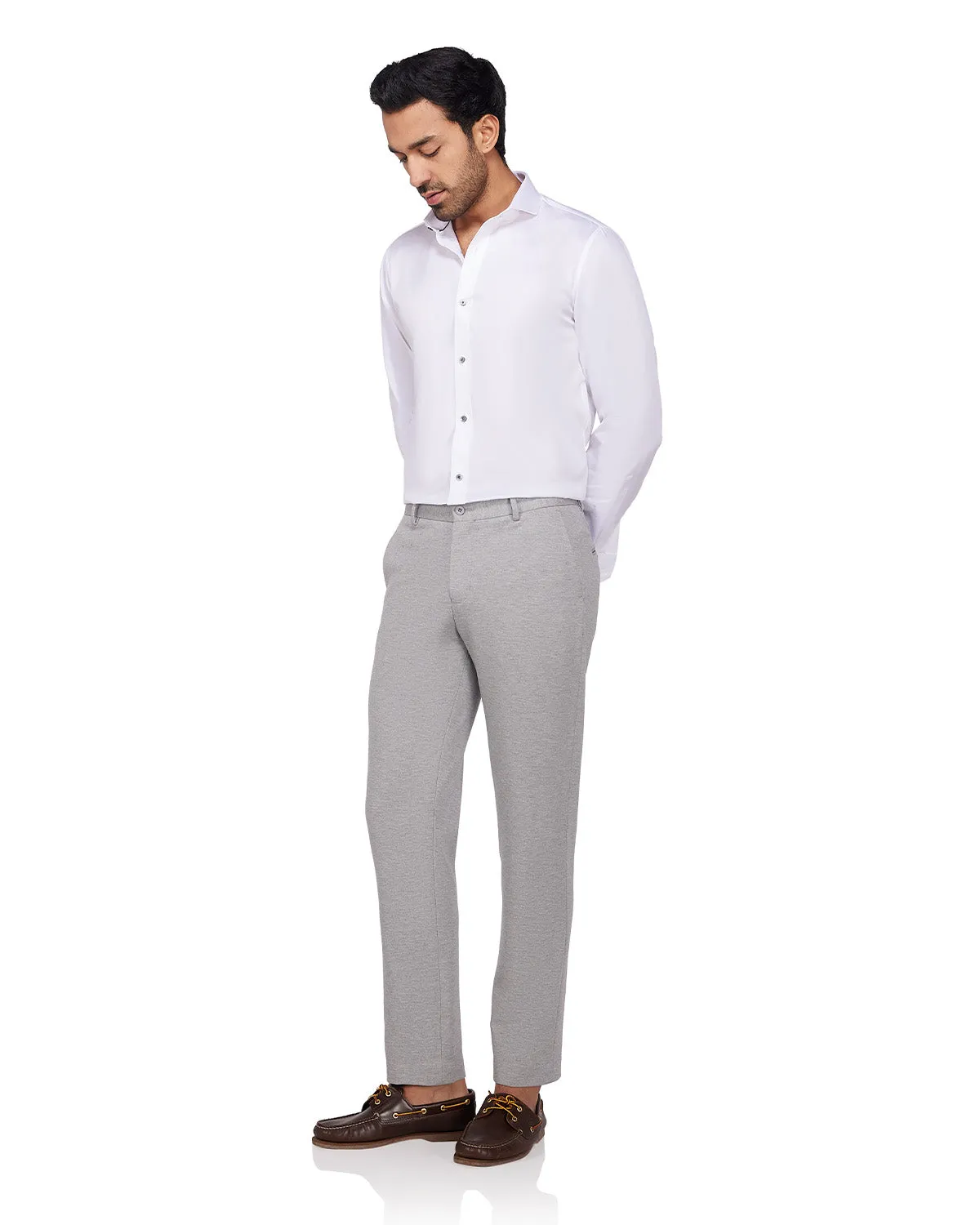 Versa Knit Stretch Dress Pants - Light Grey