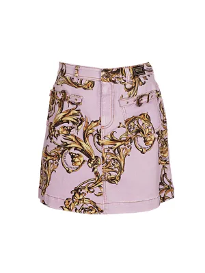 Versace Jeans Couture Printed High-Rise Mini Skirt