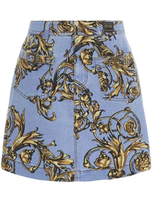 Versace Jeans Couture Printed High-Rise Mini Skirt