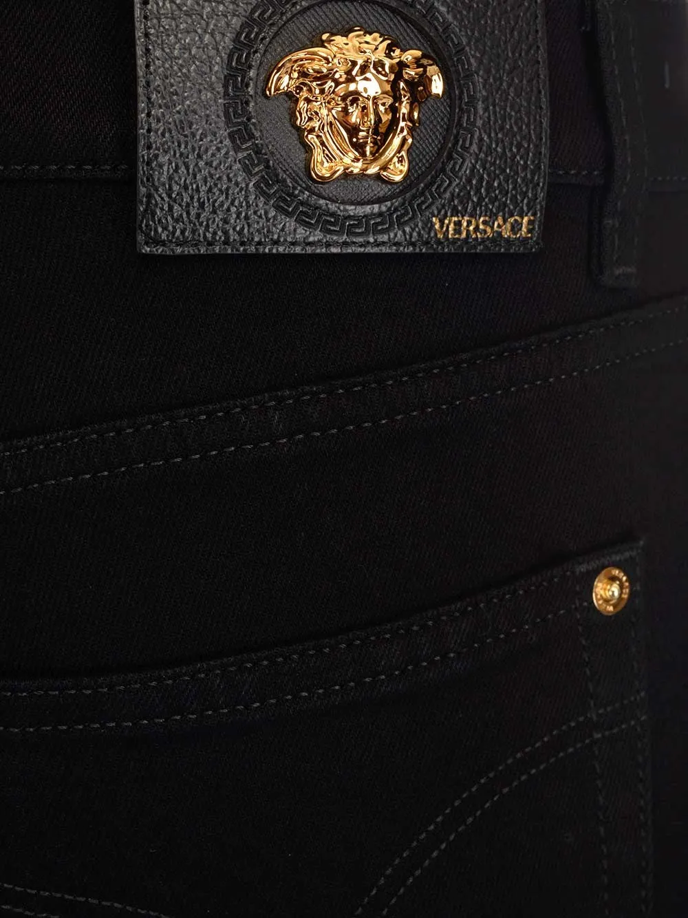 Versace Logo Plaque Straight-Leg Jeans
