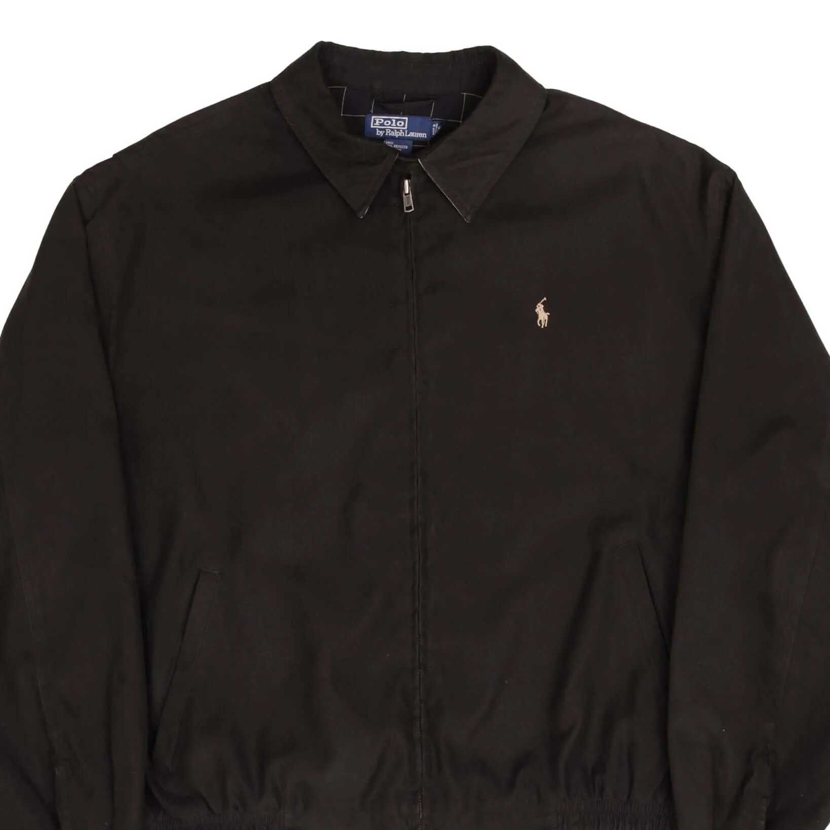 VINTAGE POLO RALPH LAUREN BLACK HARRINGTON GOLF JACKET 1990S SIZE XL