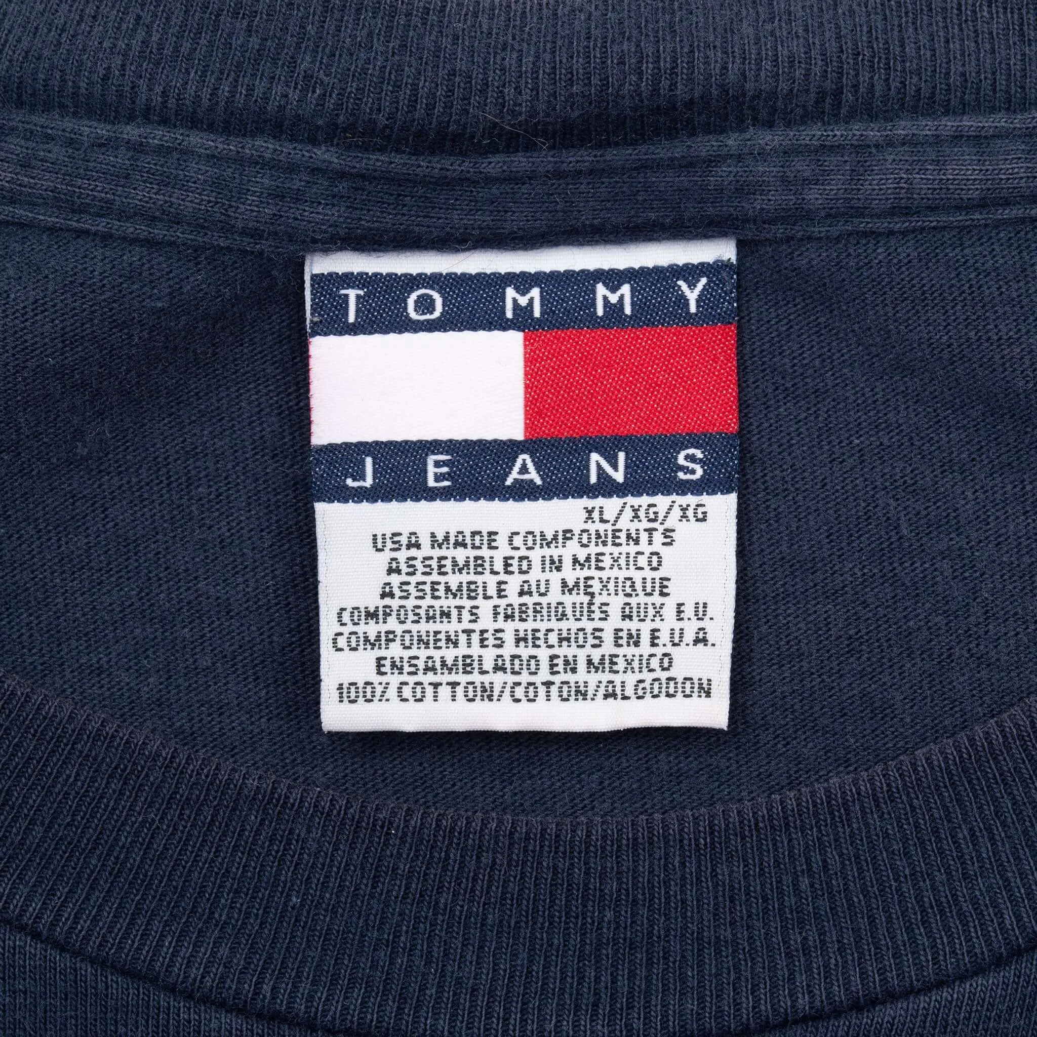 VINTAGE TOMMY JEANS BLUE TEE SHIRT 1990S XL