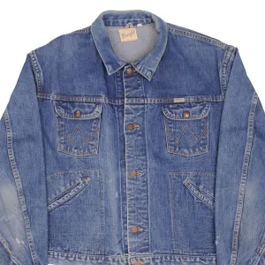 VINTAGE WRANGLER 4 POCKETS DENIM JACKET SIZE 46 1960S MADE IN USA