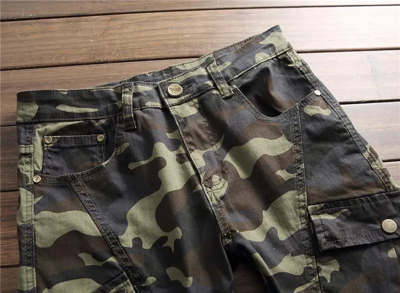West Louis™ Camo Multi-Pocket Casual Jeans