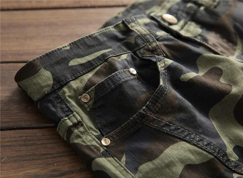 West Louis™ Camo Multi-Pocket Casual Jeans