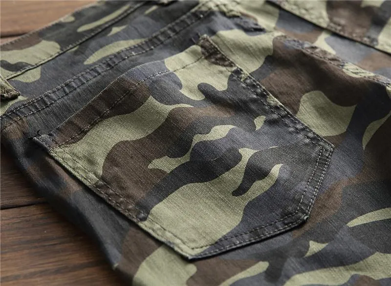 West Louis™ Camo Multi-Pocket Casual Jeans