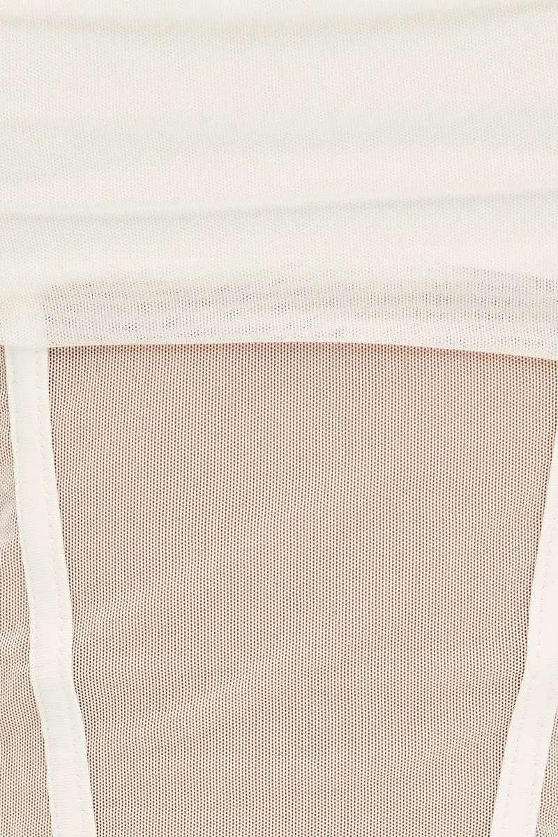 White Mesh Sleeveless Cami Top
