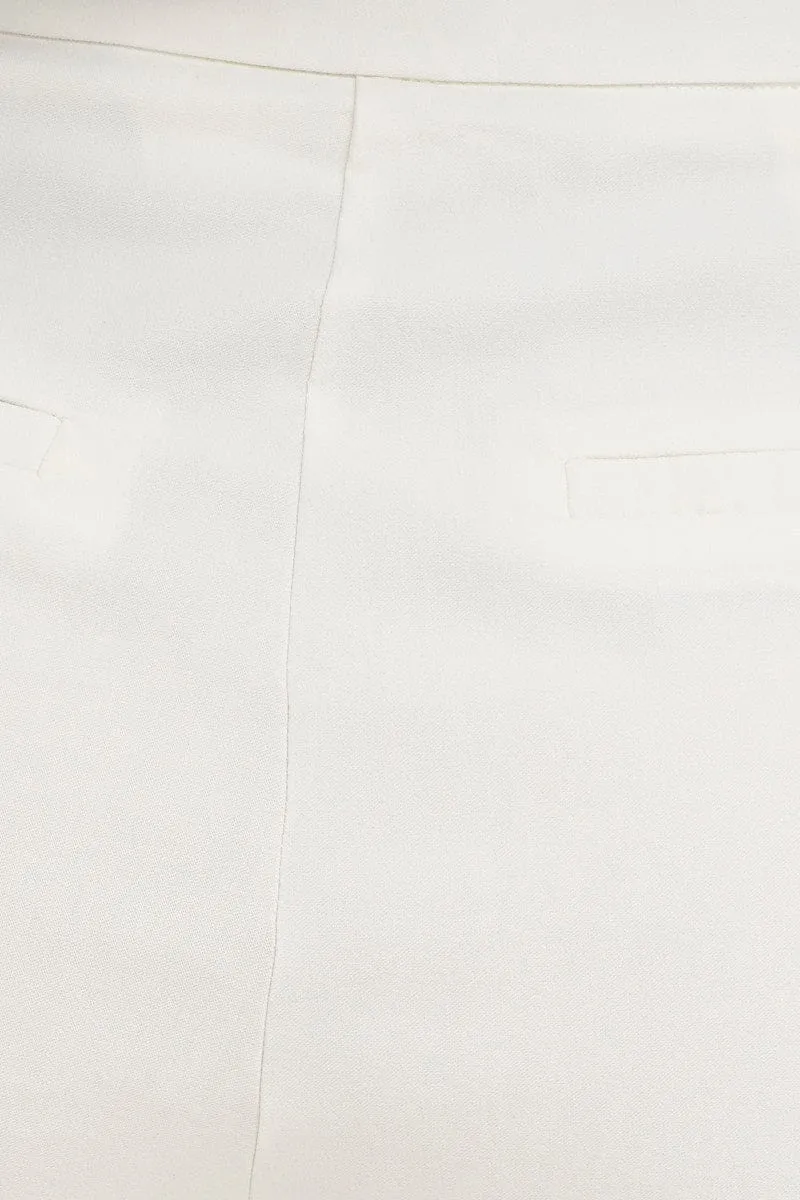 White Mini Shorts High Rise