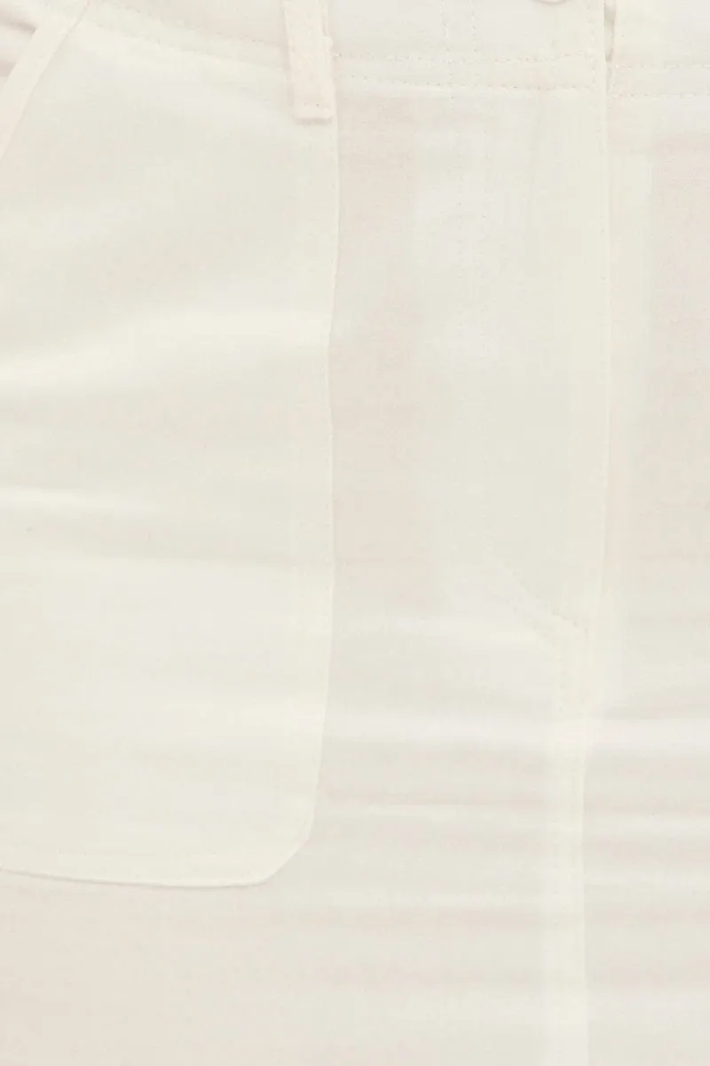White Out Pocket Cargo Mini Skirt
