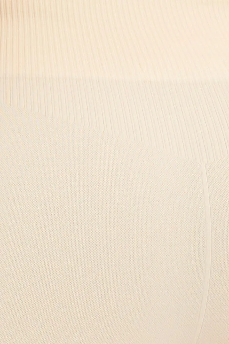 White Seamless Top And Shorts Activewear Set
