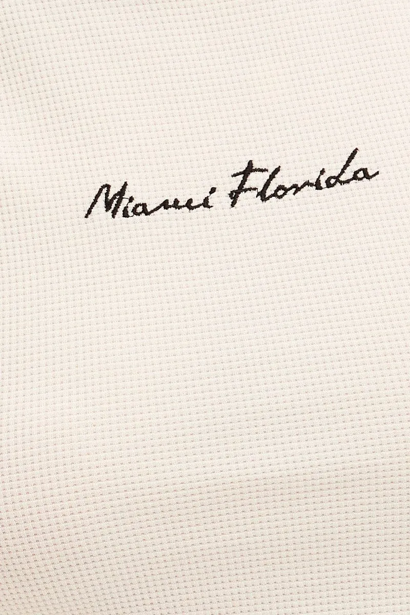 White Tank Top Sleeveless Embroided