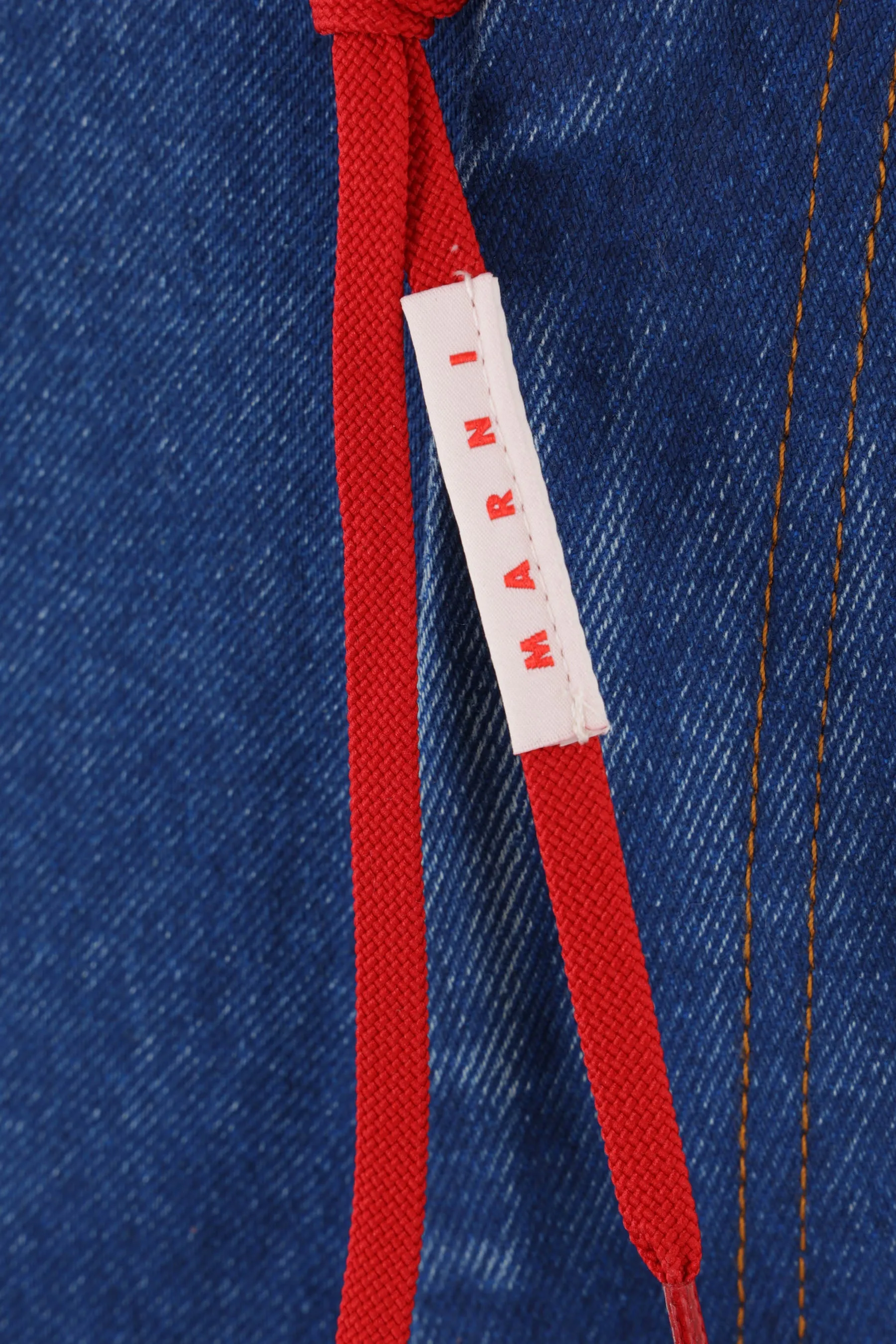 wide-leg denim trousers