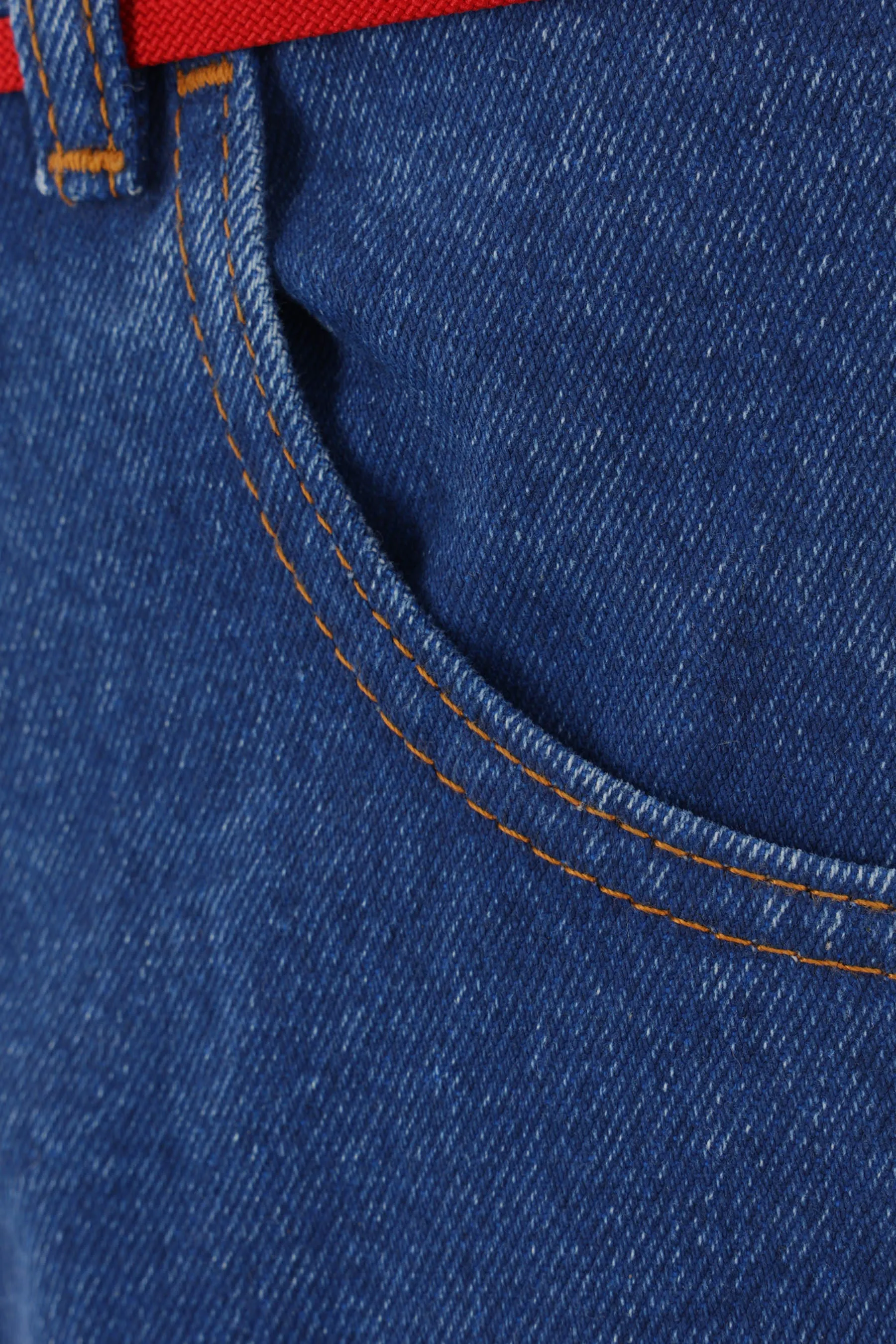 wide-leg denim trousers