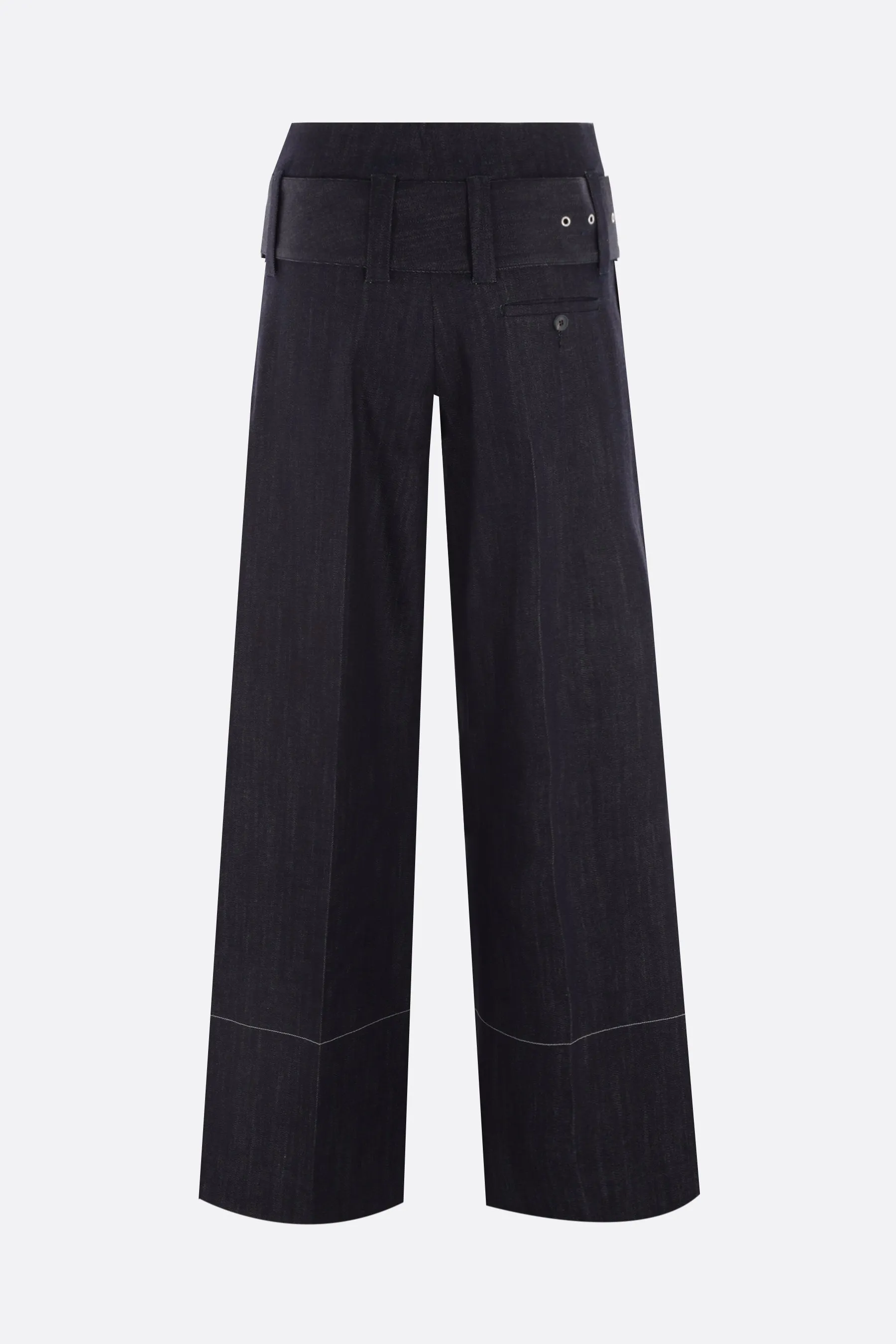 wide-leg stretch denim jeans