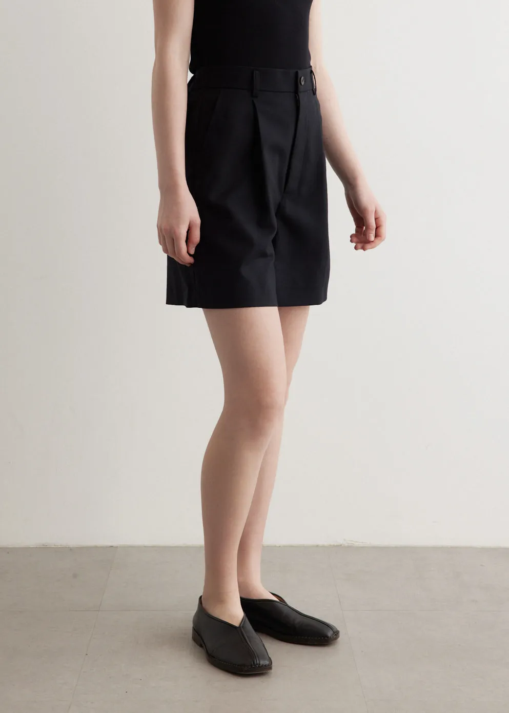 Wool Gabardine Shorts