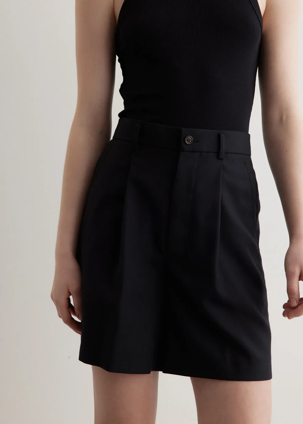 Wool Gabardine Shorts