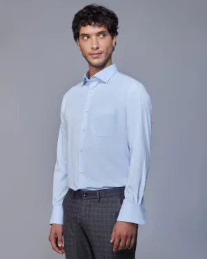 Wrinkle-Free Bamboo-Blend Shirt - Light Blue