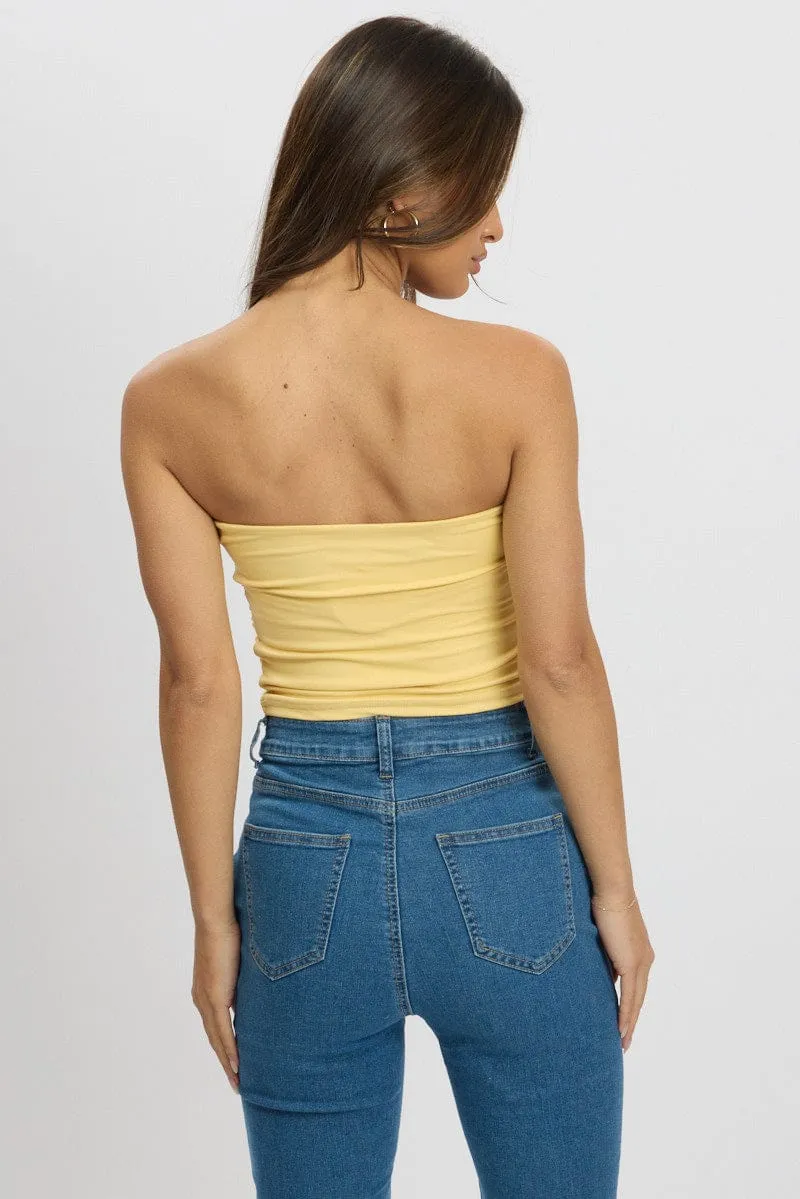 Yellow Bandeau Top Side Rushed Supersoft