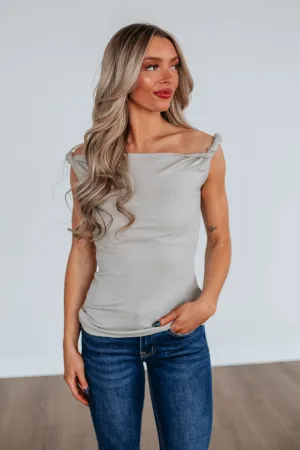 Zariya Off Shoulder Top - Mushroom