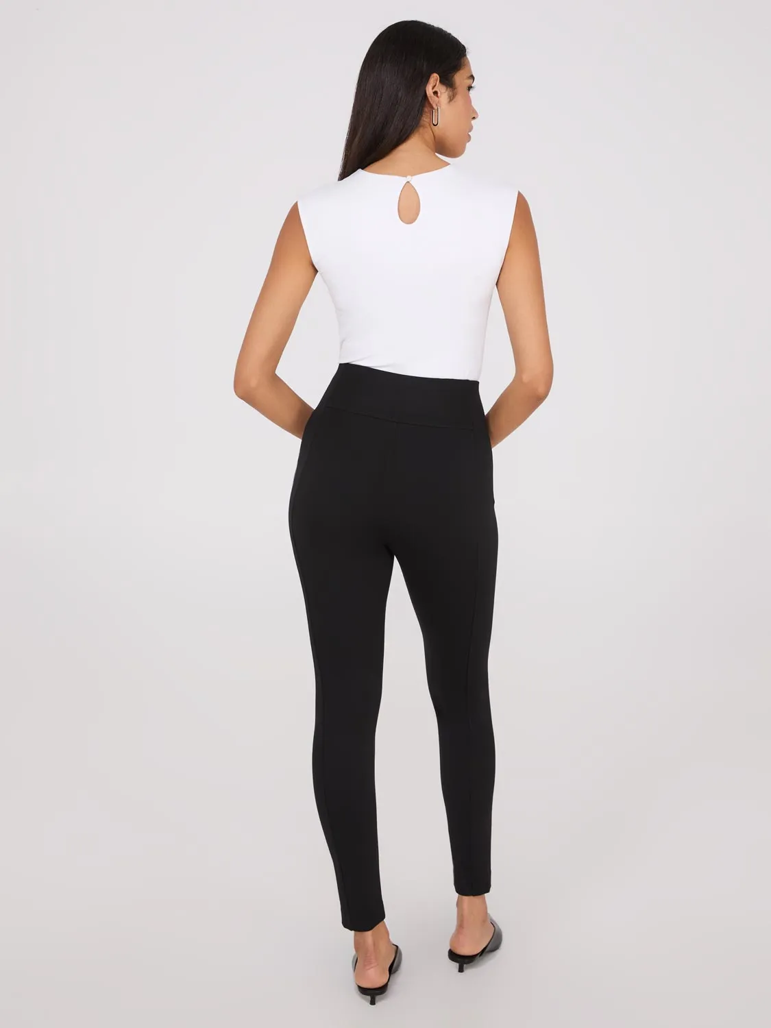 Zipper Hem Skinny Leg Pants