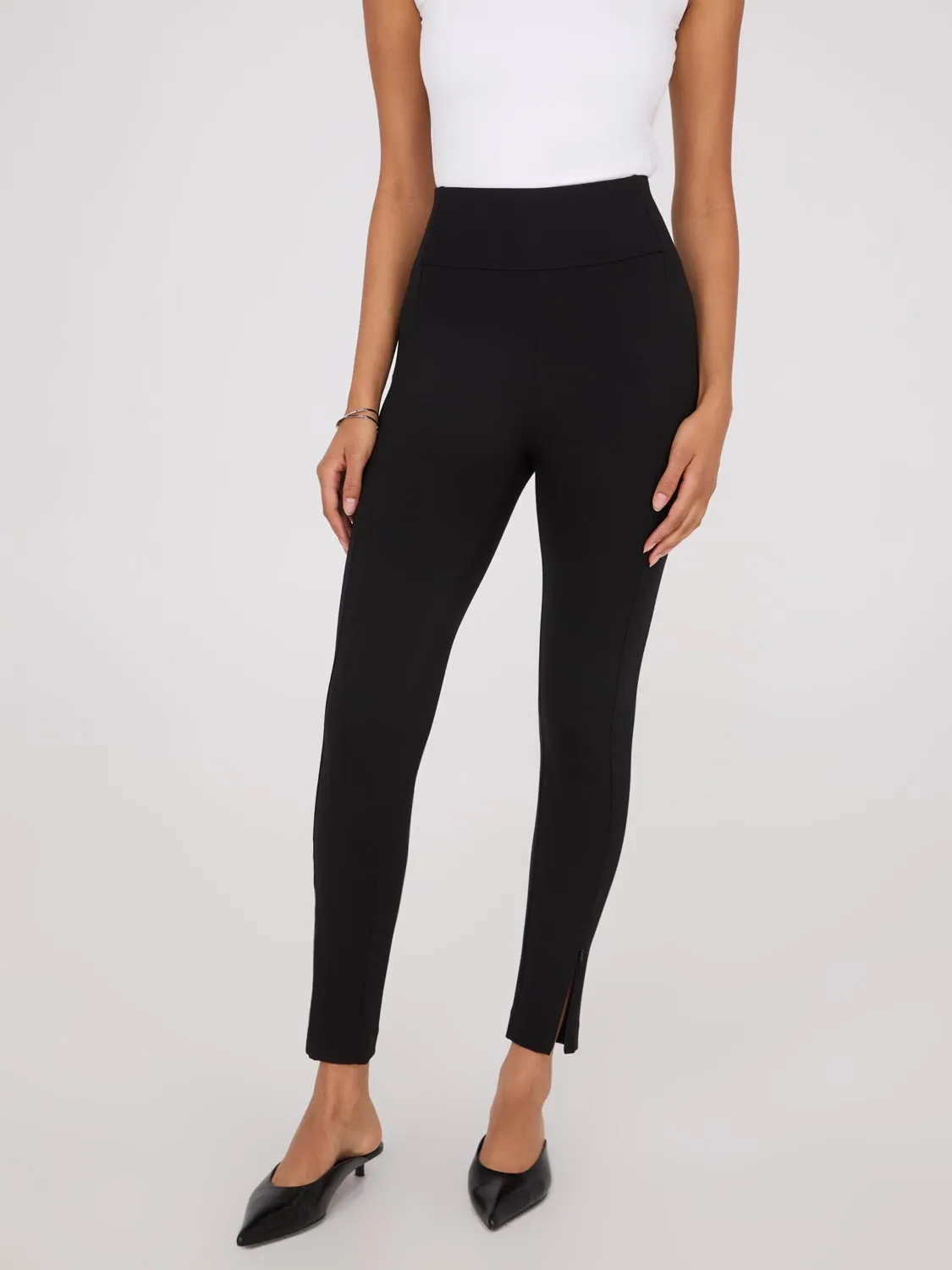 Zipper Hem Skinny Leg Pants