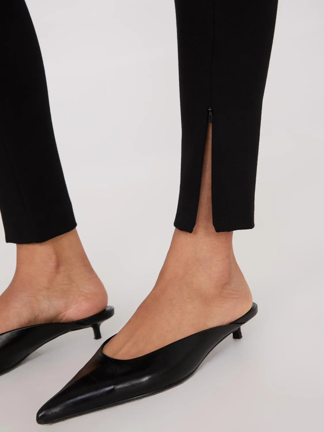 Zipper Hem Skinny Leg Pants